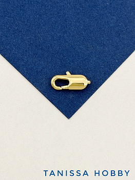 Карабин замок лобстер, 14х7мм, позолота, КР020