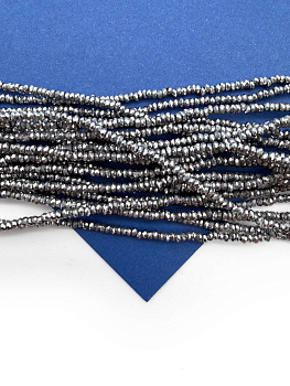 Гематин гематит бусины шайба, диск, огранка, серебро, 2мм, нить, ГТ168