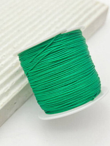 Шнур нейлоновый для браслетов 0,8мм зеленый, 2м. ПР35
