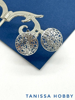 Швензы круги узорные, английский замок, родий, 513