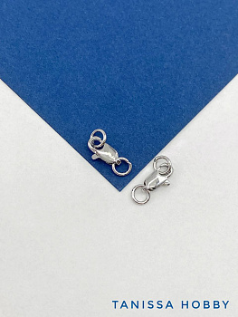 Карабин замок лобстер, 9х5мм, родий, КР013