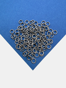 Соединительные колечки 5мм, толщина 0,8мм, 5х0,8мм, 5гр (110шт), сталь, ОПТ130