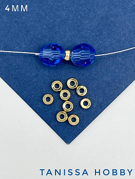 Разделители для бусин 4мм, позолота. М606