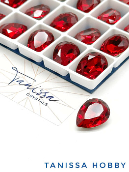 Кристалл капля Siam, 14х10мм, Tanissa Crystals, СТ335
