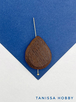 Деревянная бусина капля, 29мм, П219