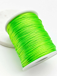 Шнур нейлоновый для браслетов 1,0мм зеленый неон, 2м. ПР41