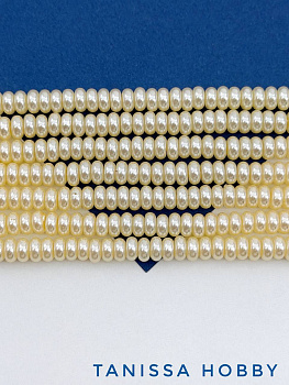 Жемчуг Майорка, кукуруза, сливочное масло, 5х6мм, нить, МА181