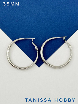 Швензы кольца итальянский замок, 35мм, родий, Е701