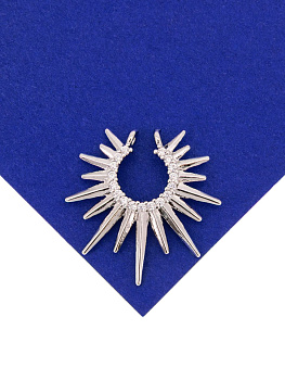 Подвеска коннектор лучи солнце, 23мм, родий, Ю215