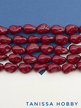 Жемчуг Майорка барочный, красный вишневый, 15х10мм, Категория В, 1/2 нити, МА308