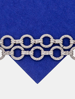 Цепочка рельефный круг, 7мм, родий, 50см, СН110