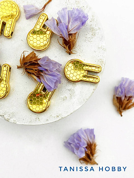 Подвеска разделительная бусина заяц, позолота, А111