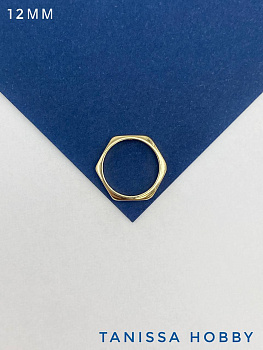 Разделитель коннектор рамка шестиугольник 12мм, позолота, Ю721