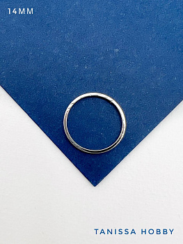 Коннектор круг неразъемный, 14мм, родий, Р201