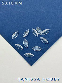 Фианиты цирконы, Наветт, прозрачный, 10х5мм, 10 штук, СТ107