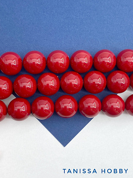 Жемчуг Майорка, круглый, 16мм, красный, ШТУКА, МА269