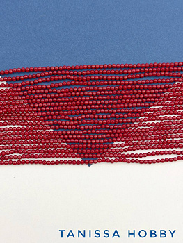 Жемчуг Майорка, круглый, 2,5мм, красный вишневый, нить, МА301