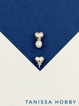 Бейл для вклейки, сердце 7мм, родий, В326