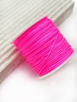 Шнур шамбала нейлоновый для браслетов 0,8мм фуксия, 2м. ПР34