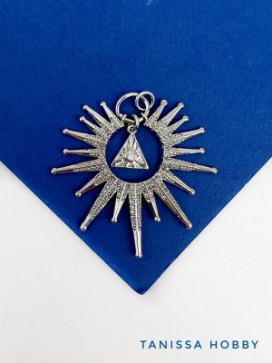 Подвеска солнце с пирамидой, родий, С102