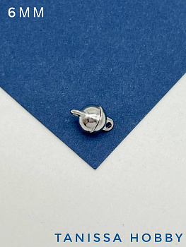 Карабин замок магнитный 6мм, родий, К313