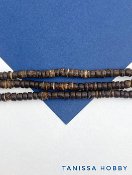 Деревянные бусины, шайба, 5мм, нить, П116