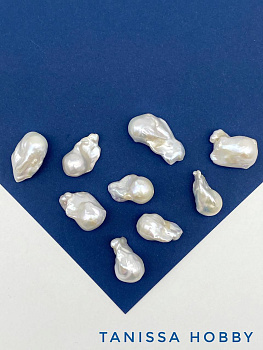 Жемчуг натуральный культивированный барочный капля барокко 22-27мм, штука, Ж040