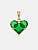 Подвеска сердце фианит зеленый 14мм, позолота, Ю320