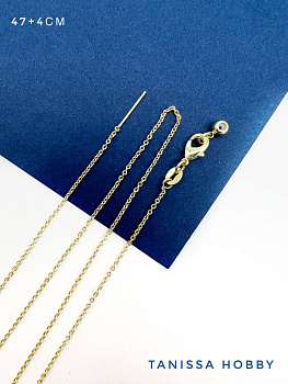 Цепочка бейл бегунок с карабином 40+5см, позолота, С421