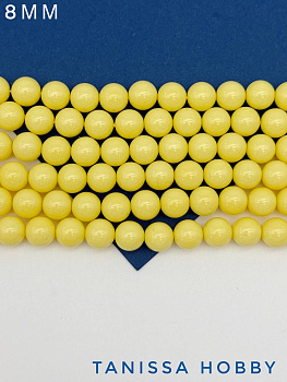 Жемчуг Майорка, желтый, Light Yellow, 8мм, нить, МА198