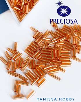 Бисер стеклярус PRECIOSA, цвет 18289, оранжевый, 10 гр. PR027