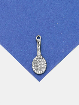 Подвеска теннис ракетка, родий, Ю803