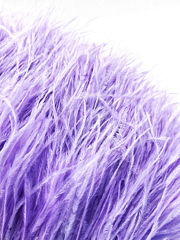 Перья на ленте страусиные лавандовые, 10см, ПЕР011