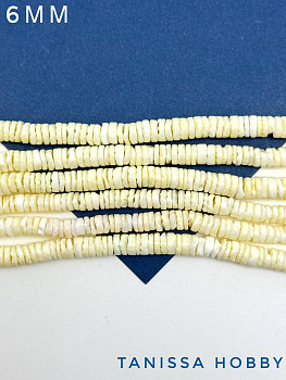 Ракушечник бусины хейши, желтый, 5-6 мм, нить, ПМ054