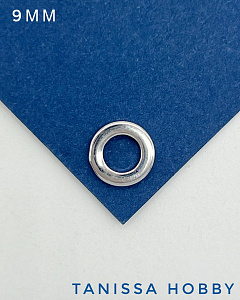 Бейл коннектор кольцо с отверстиями 9мм, родий, Р305