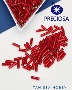 Бисер стеклярус PRECIOSA, цвет 97070, красный, 10 гр. PR029